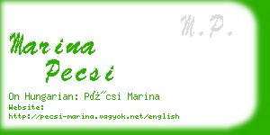 marina pecsi business card